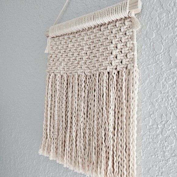 Small Macrame Wall Hanging Handcrafted Catcher and Cord OS - Picture 4 of 5